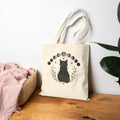 Black Cat Moon Phases Canvas Tote Bag