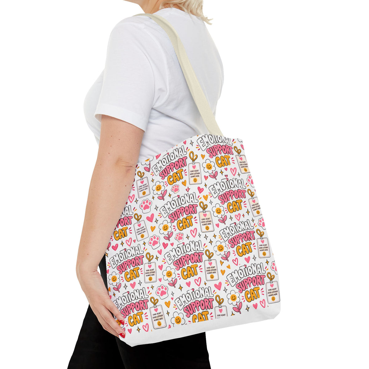 Emotional Support Cat All Over Print Tote Bag