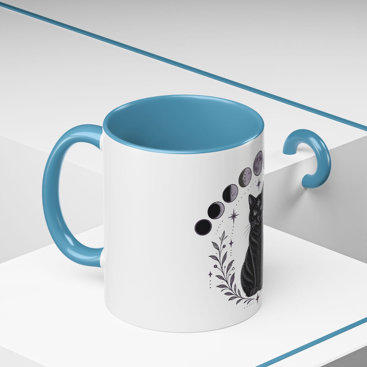 Black Cat Moon Phases Coffee Mug (11 oz /15 oz)