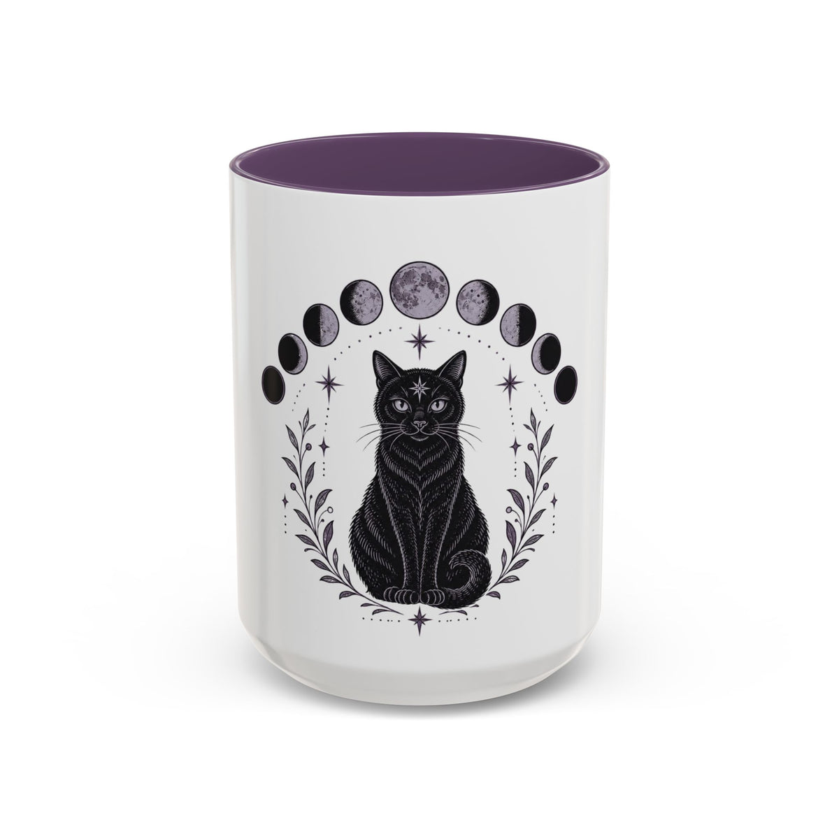 Black Cat Moon Phases Coffee Mug (11 oz /15 oz)