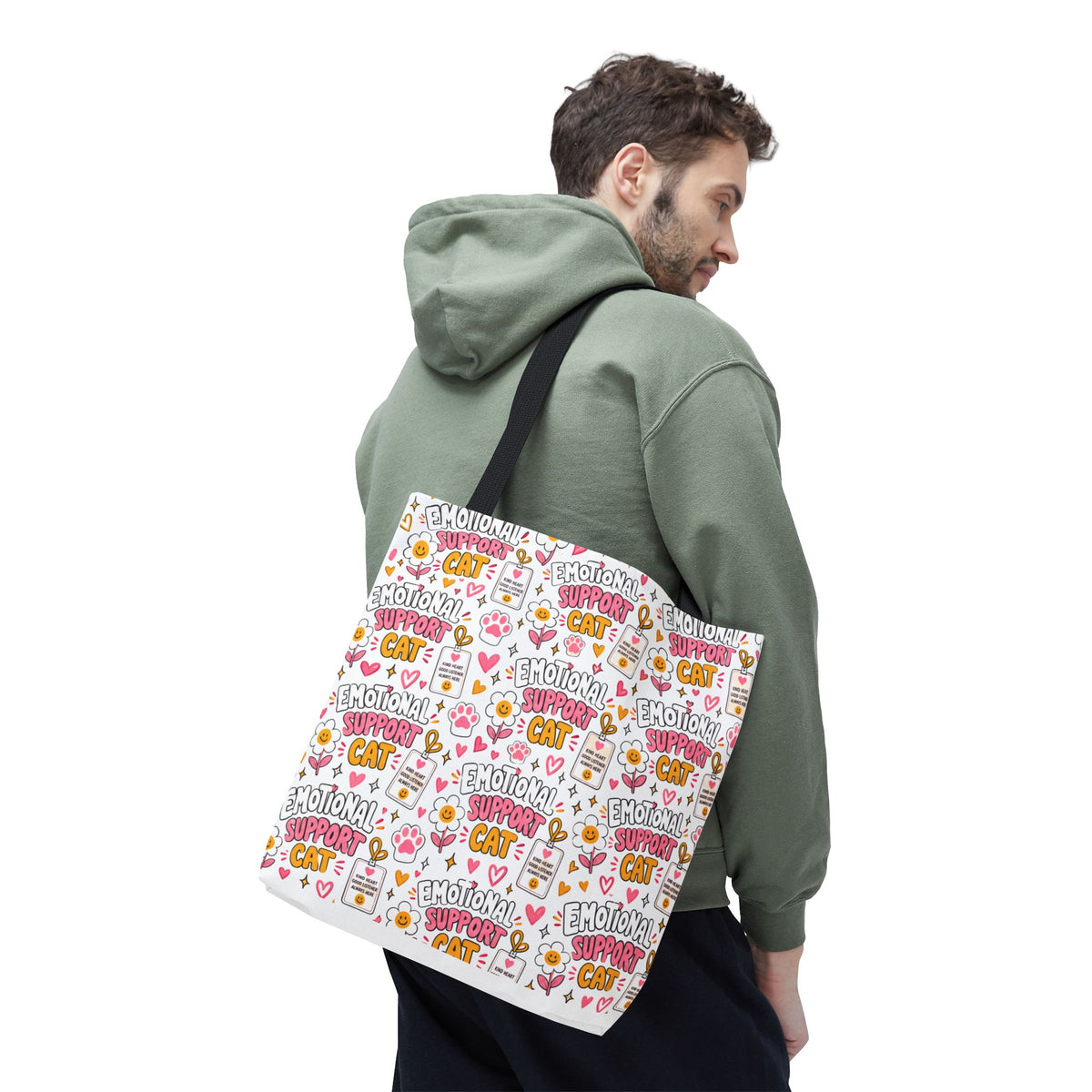 Emotional Support Cat All Over Print Tote Bag