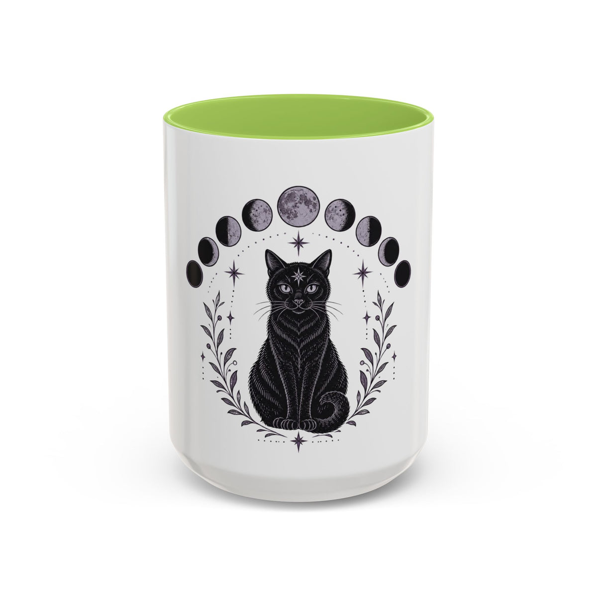 Black Cat Moon Phases Coffee Mug (11 oz /15 oz)