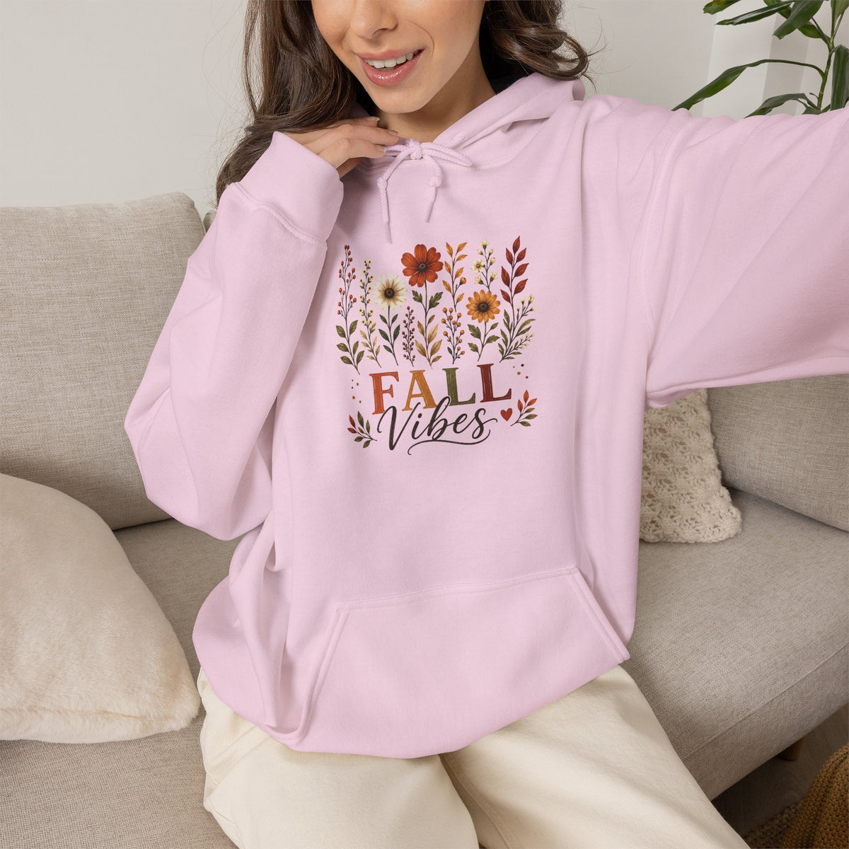 Fall Vibes Floral Hoodie