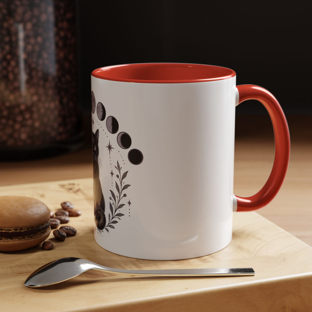 Black Cat Moon Phases Coffee Mug (11 oz /15 oz)