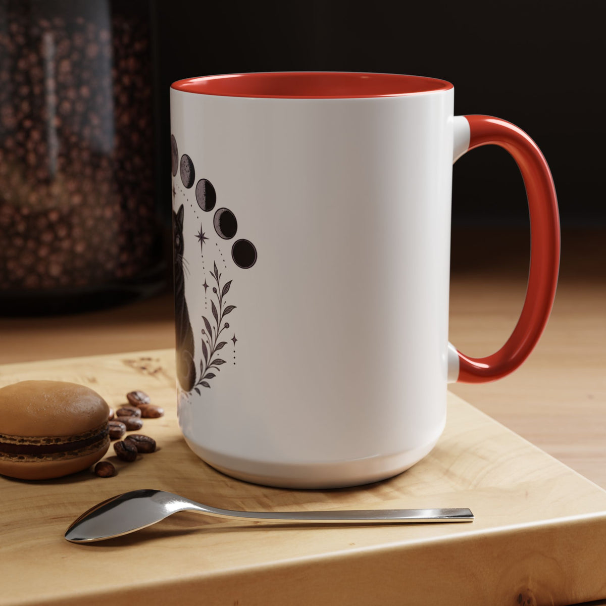 Black Cat Moon Phases Coffee Mug (11 oz /15 oz)