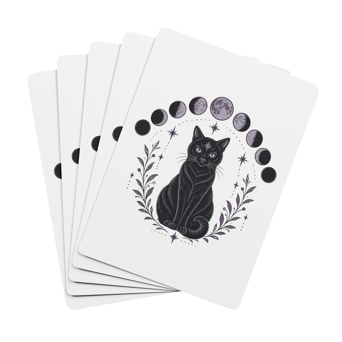 Black Cat Moon Phases Poker Playing Cards