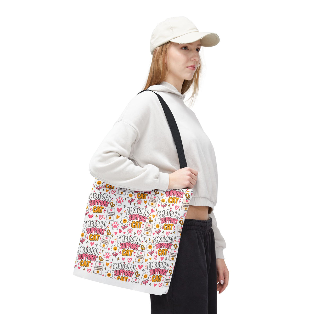Emotional Support Cat All Over Print Tote Bag