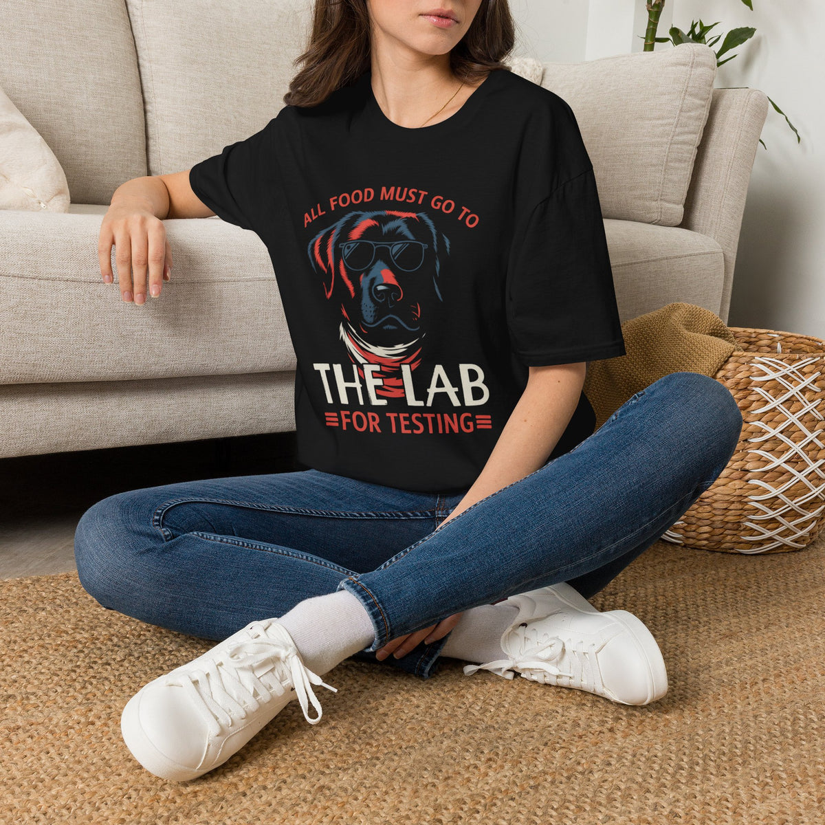 Lab Retriever Dog "All Food Must Go To The Lab For Testing" T-Shirt