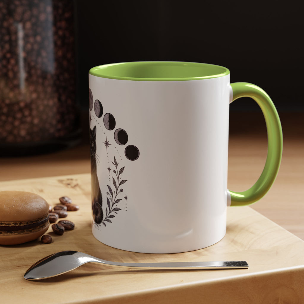 Black Cat Moon Phases Coffee Mug (11 oz /15 oz)