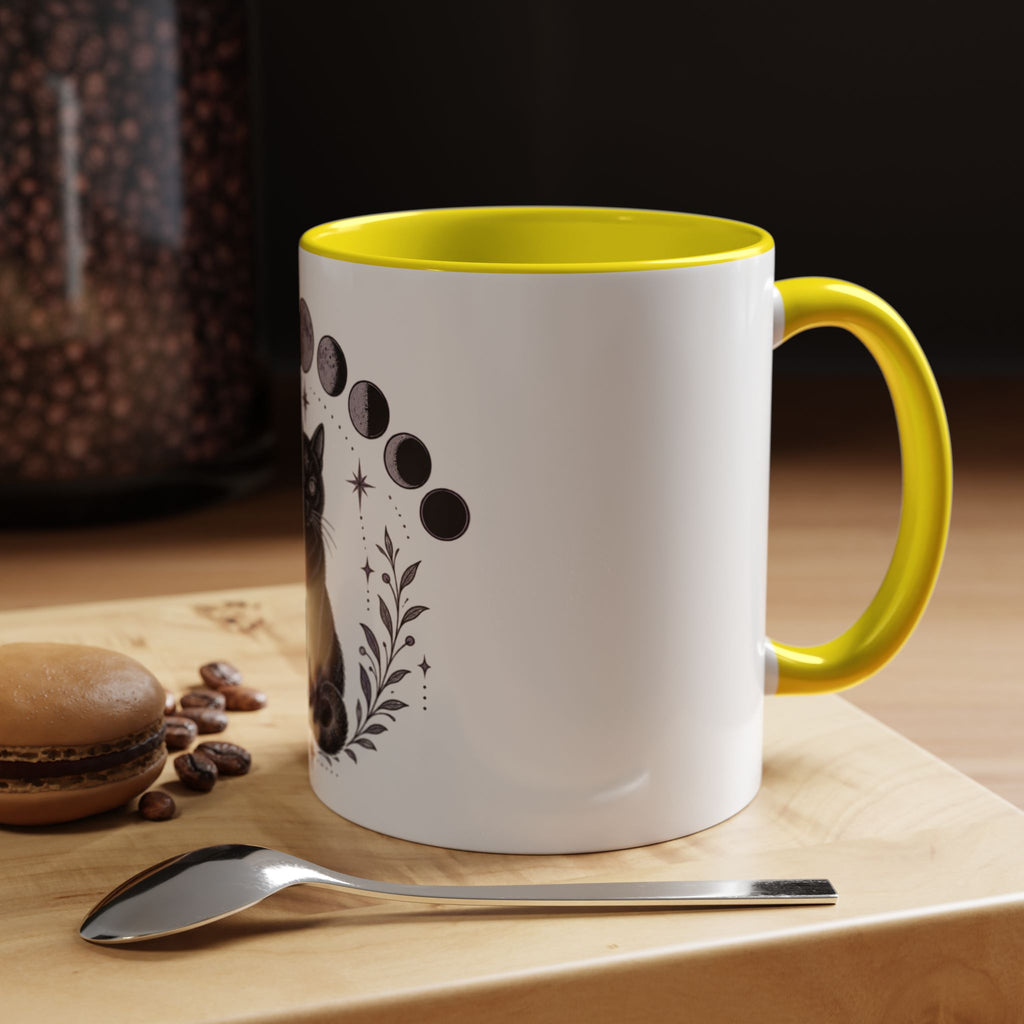Black Cat Moon Phases Coffee Mug (11 oz /15 oz)