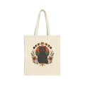 Mystic Black Cat Moon Phases Canvas Tote Bag