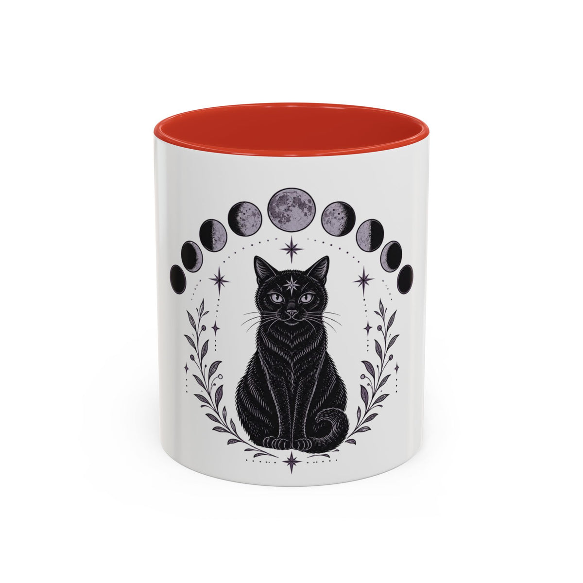Black Cat Moon Phases Coffee Mug (11 oz /15 oz)
