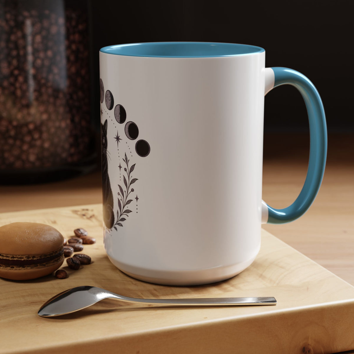 Black Cat Moon Phases Coffee Mug (11 oz /15 oz)