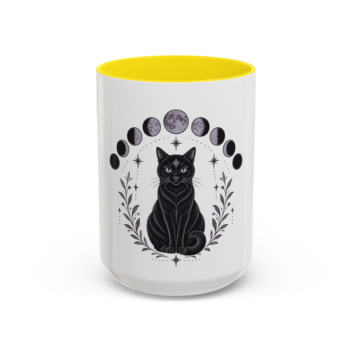 Black Cat Moon Phases Coffee Mug (11 oz /15 oz)