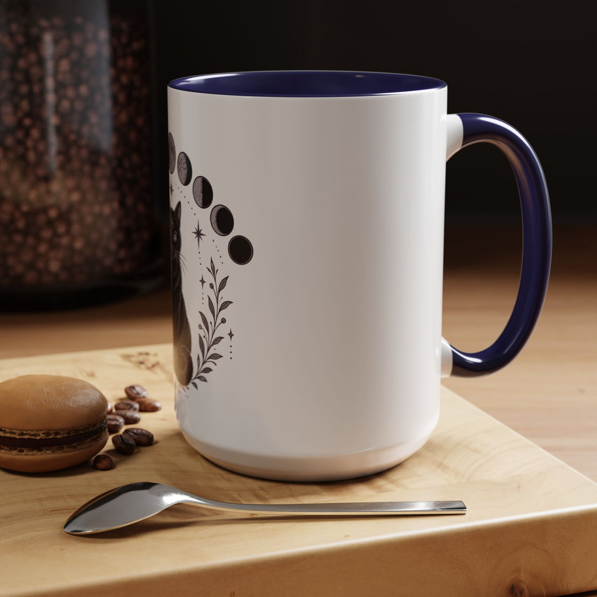 Black Cat Moon Phases Coffee Mug (11 oz /15 oz)