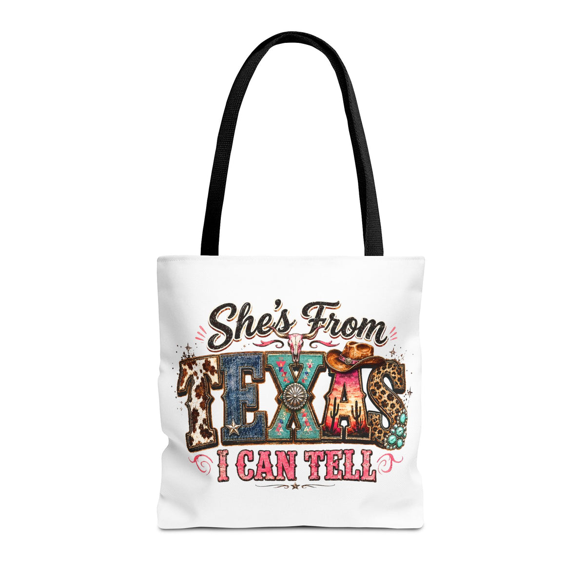 She's From Texas I Can Tell - Rustic Western Cowgirl Cotton Tote Bag