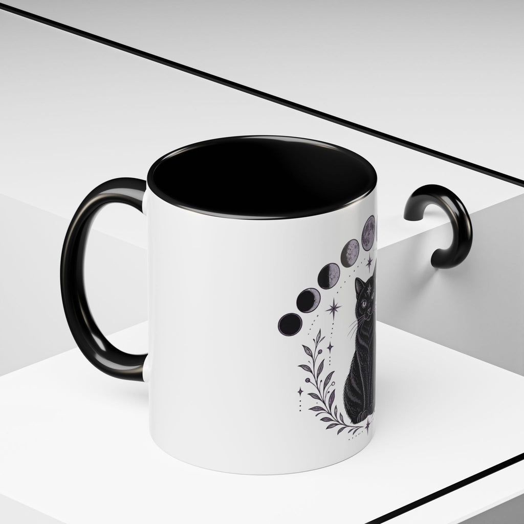 Black Cat Moon Phases Coffee Mug (11 oz /15 oz)