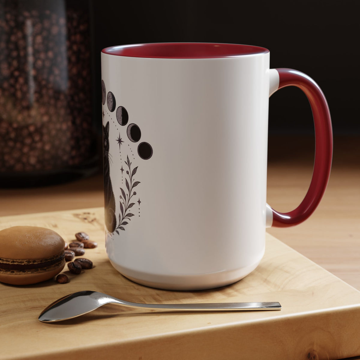 Black Cat Moon Phases Coffee Mug (11 oz /15 oz)