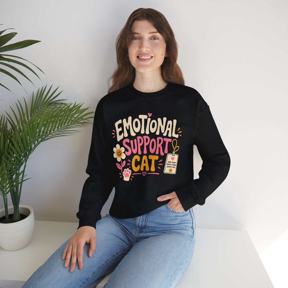 Emotional Support Cat Crewneck Sweatshirt
