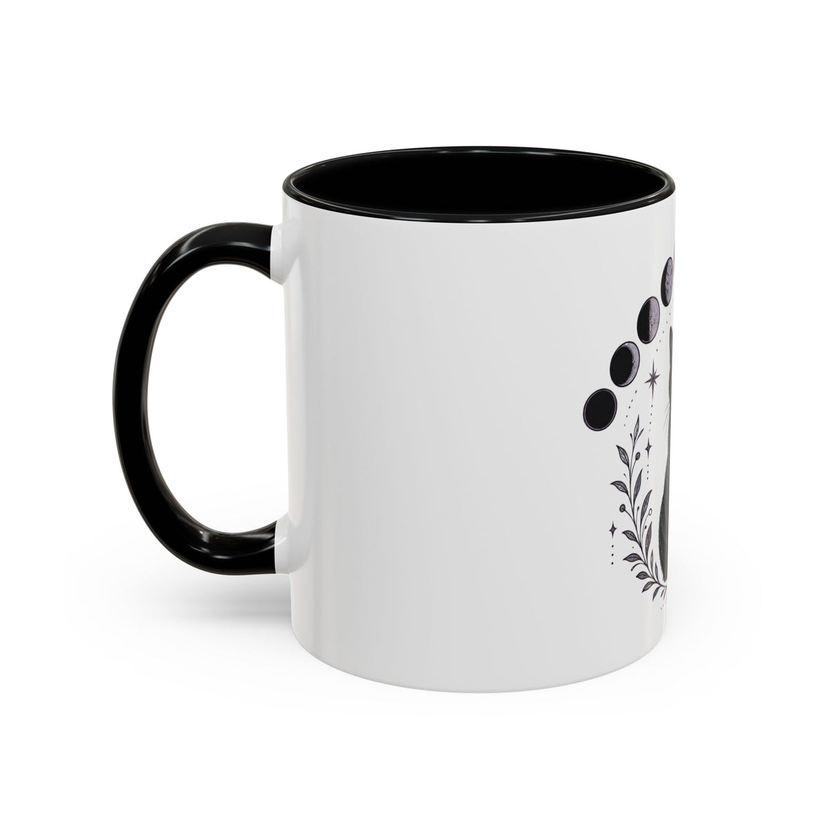 Black Cat Moon Phases Coffee Mug (11 oz /15 oz)