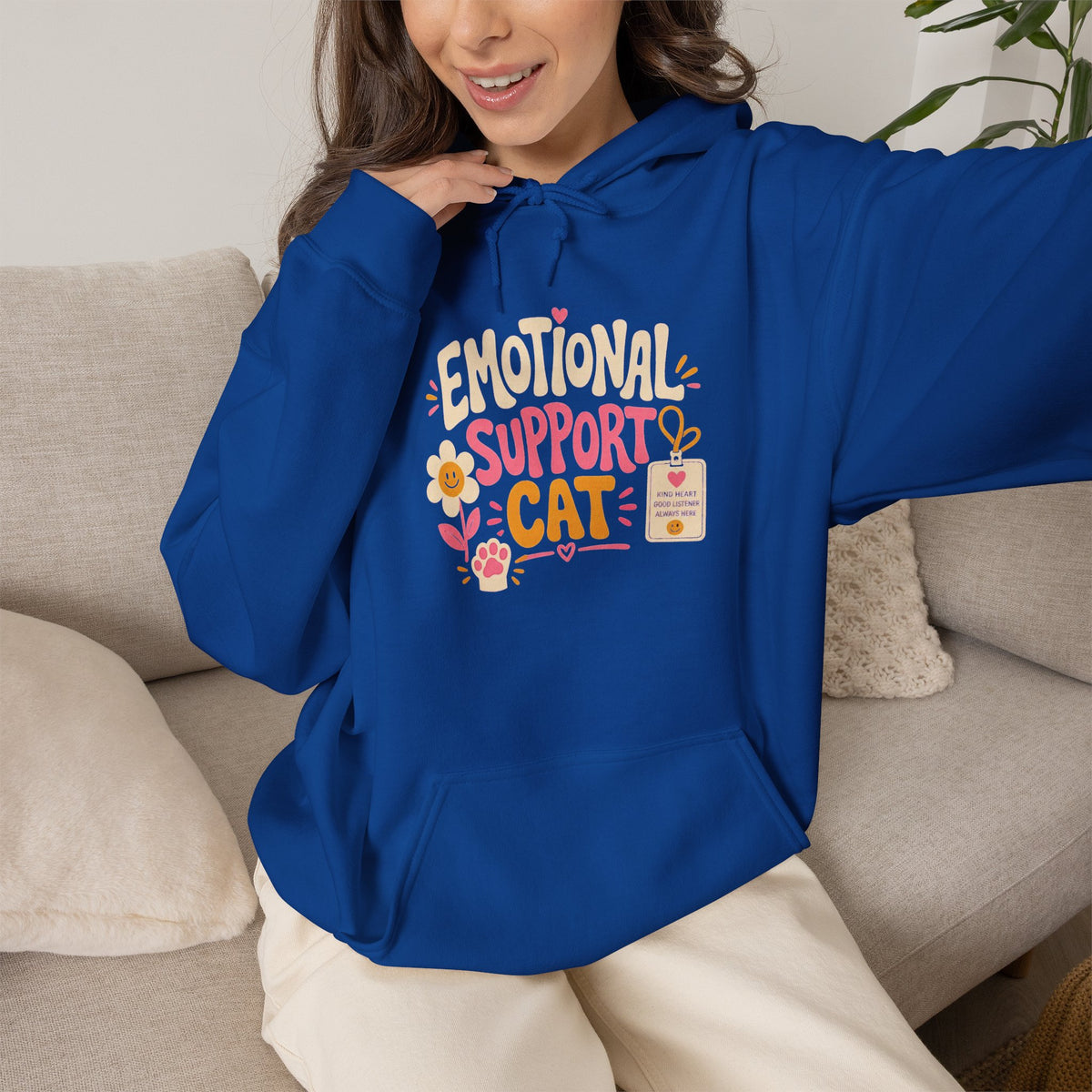 Emotional Support Cat Hoodie (Front & Back Design)