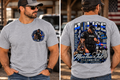 Police Officer & K9 Thin Blue Line T-Shirt — More Than a Job, It's a Commitment (Front & Back Design)