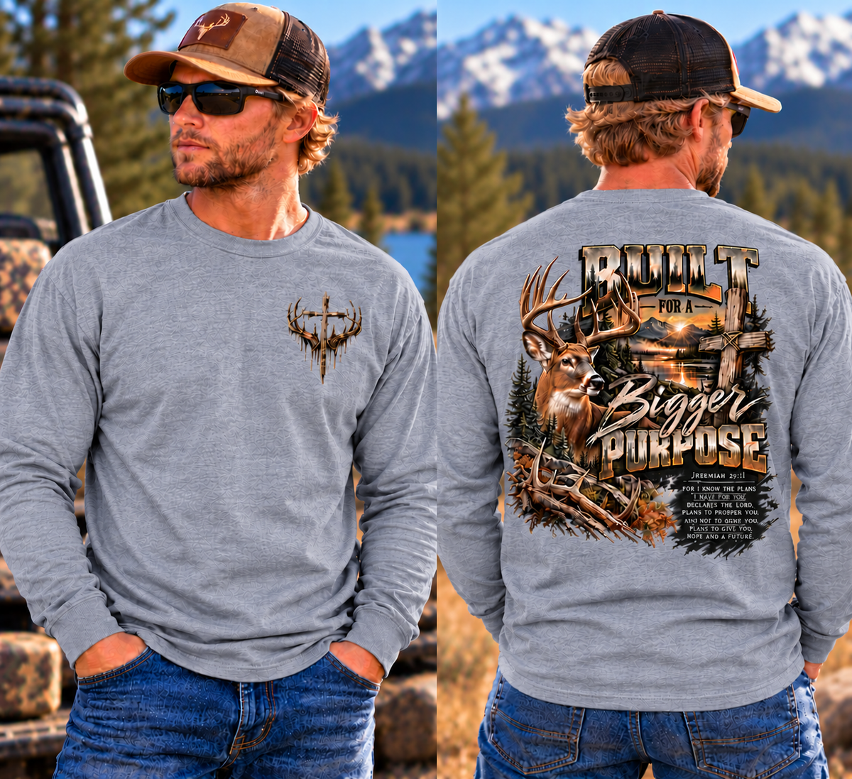 Built for a Bigger Purpose - Christian Hunting Graphic Long Sleeve T-Shirt