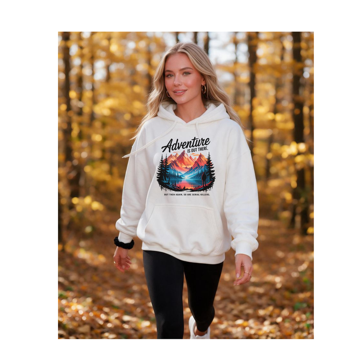Adventure Is Out There Mountain Scenic Outdoor Landscape Fleece Lined Hoodie