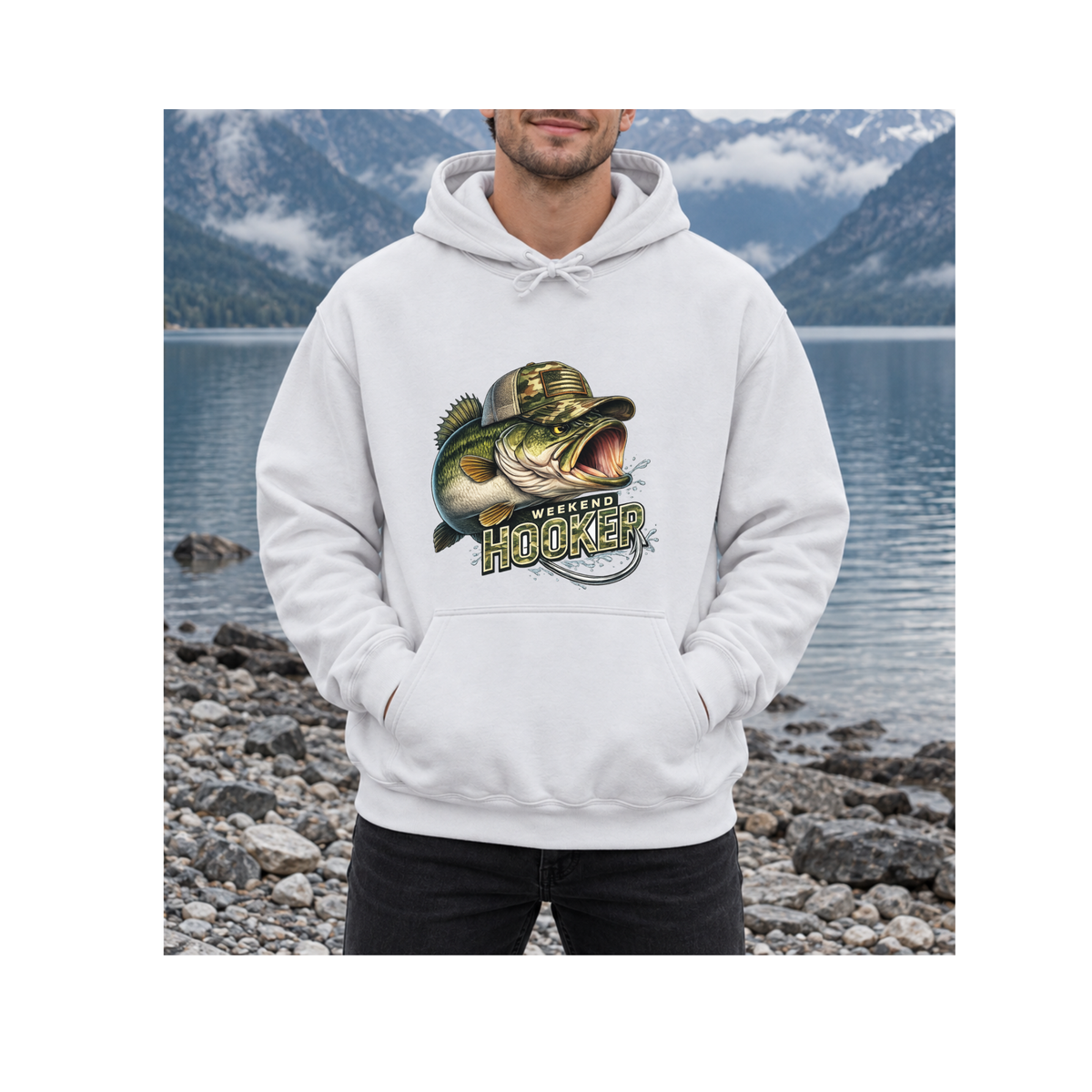 Weekend Hooker Bass Fishing Graphic Hoodie