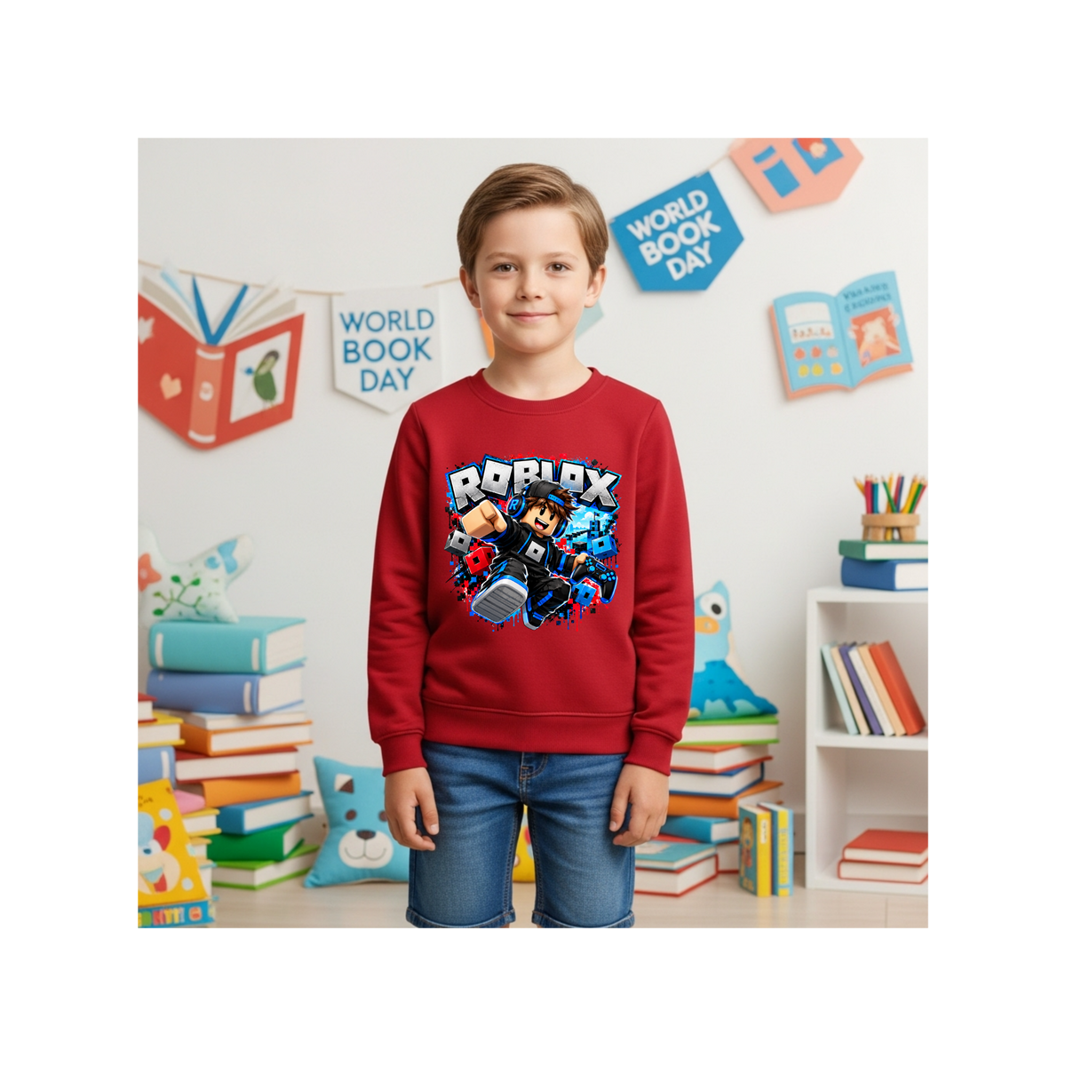 Roblox Action Graphic - Gamer Kids Crewneck Sweatshirt