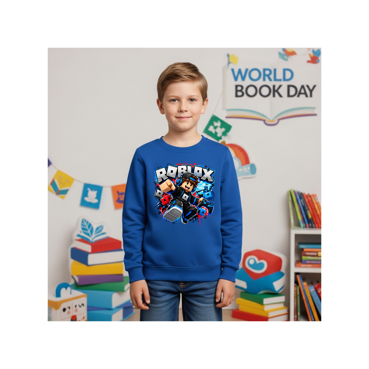 Roblox Action Graphic - Gamer Kids Crewneck Sweatshirt